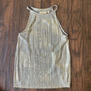 Moulinette Soeurs gold top halter tank top XS Anthropologie sleeveless holiday